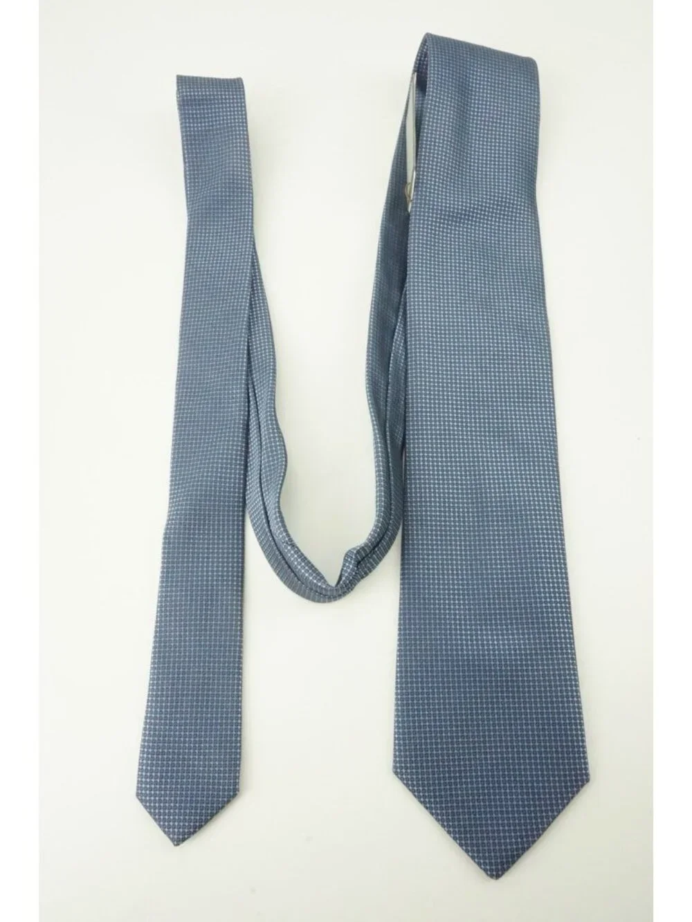 Canali Sky Denim Birdseye 100% Silk Tie Brand New With Tags